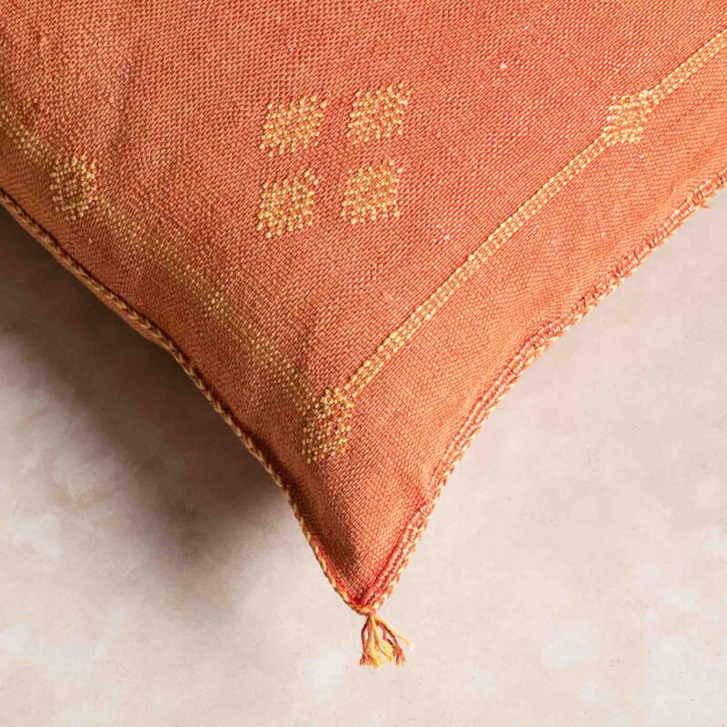 Cubierta de almohada de seda de color naranja