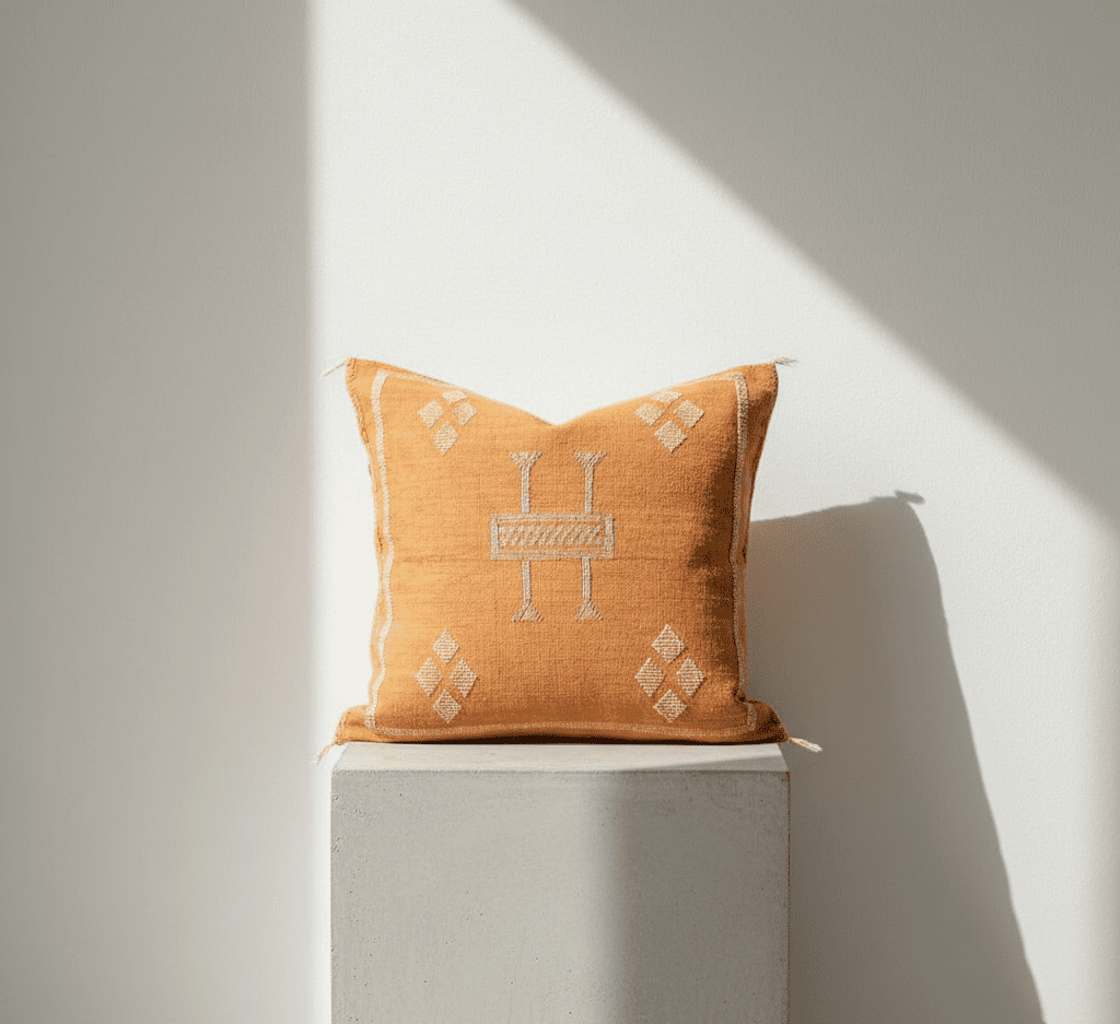 Sabra Terrakotta Kissenbezug „Marrakesch Sonnenuntergang“ – Modell SA-02 – 45x45 cm