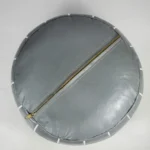 Marokkanischer Lederpouf, grau und weiß