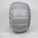 Marokkanischer Lederpouf, grau und weiß