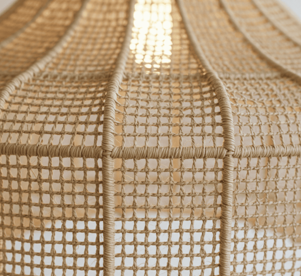 Lámpara Colgante de Raffia Trenzada "Campana Étnica"