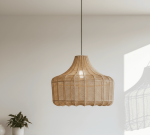 Lámpara Colgante de Raffia Trenzada "Campana Étnica"