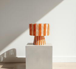 Lámpara Marroquí de Raffia Naranja - Iluminación Étnica Única- 30 x 30 cm
