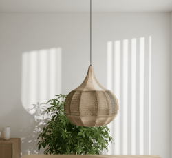 Lámpara de Rafia Colgante XL | Diseño Boho Natural Artesanal