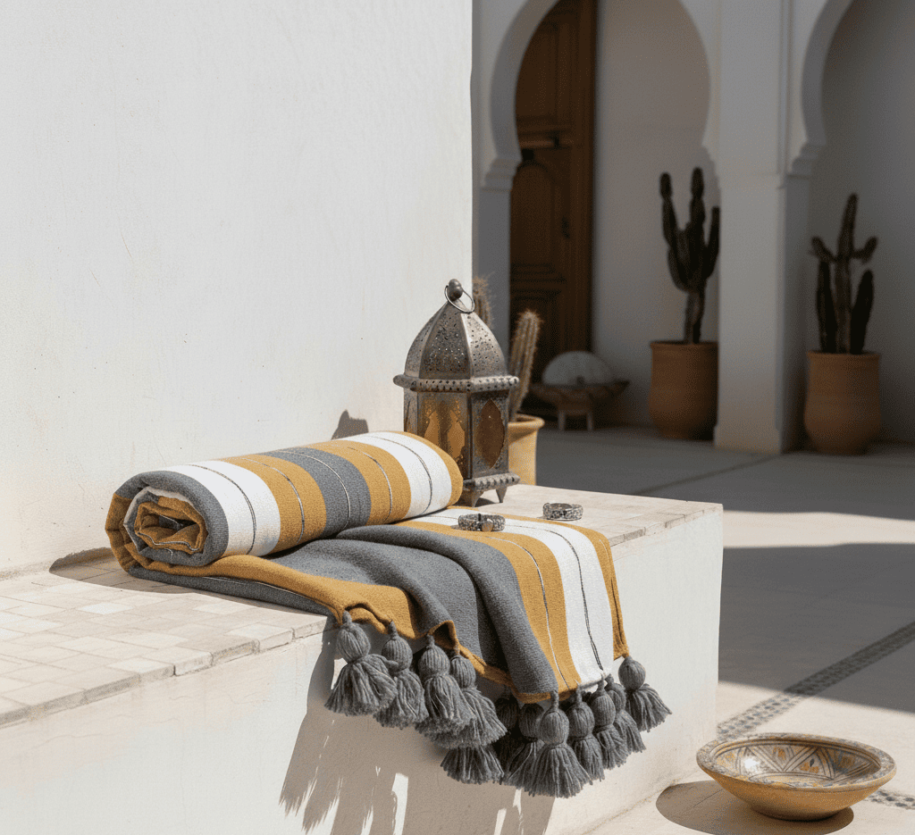 Manta Marroquí a rayas