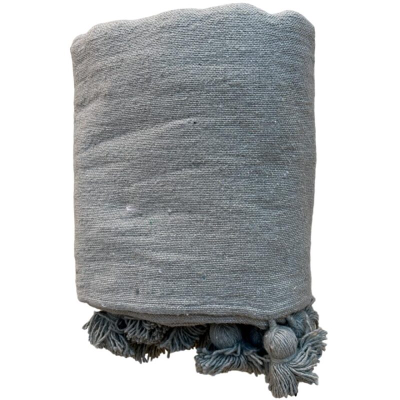 Manta Marroquí algodón gris