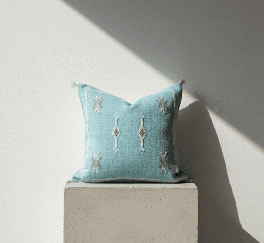 Funda de Cojín Sabra Azul Índigo – Modelo SA-06 – 45x45 cm
