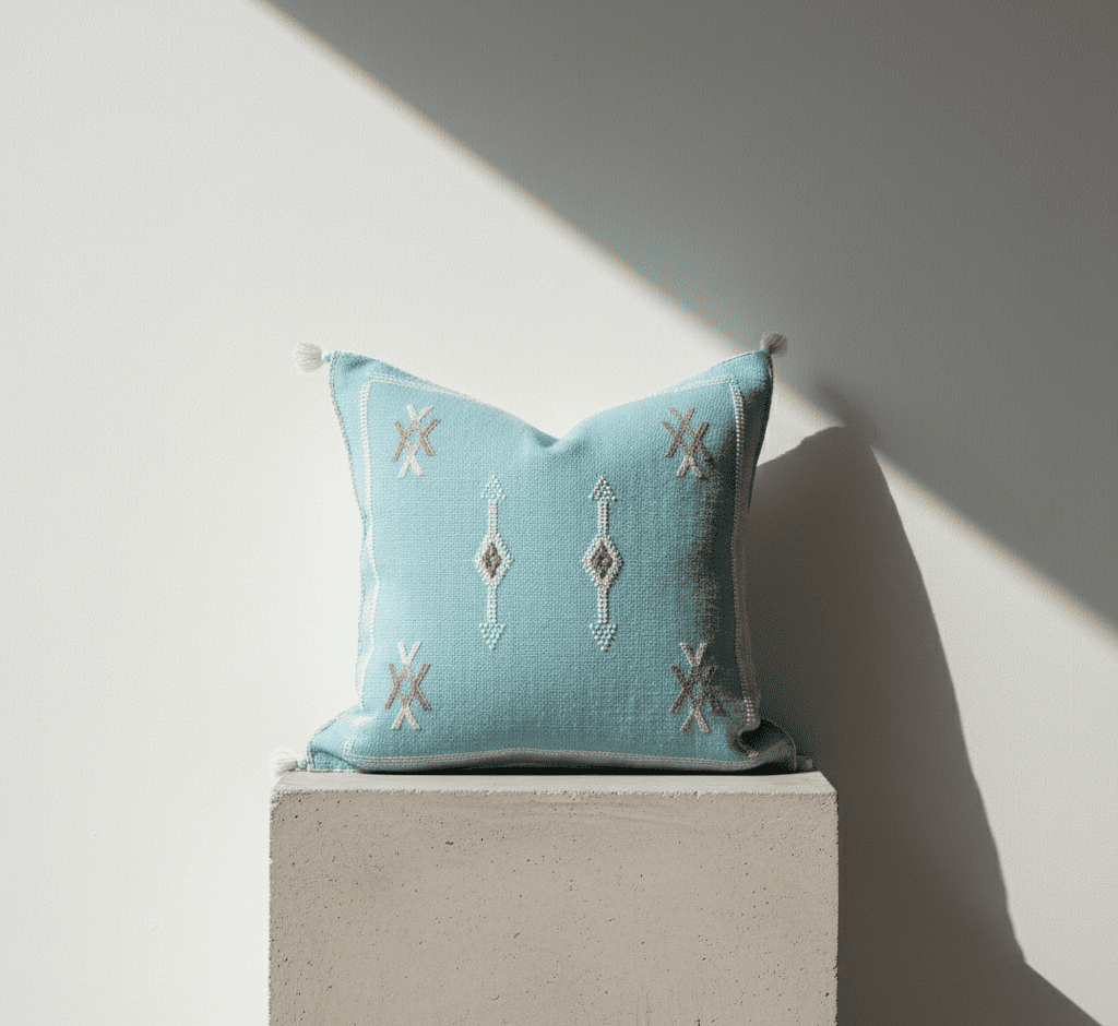 Funda de Cojín Sabra Azul Índigo – Modelo SA-06 – 45x45 cm