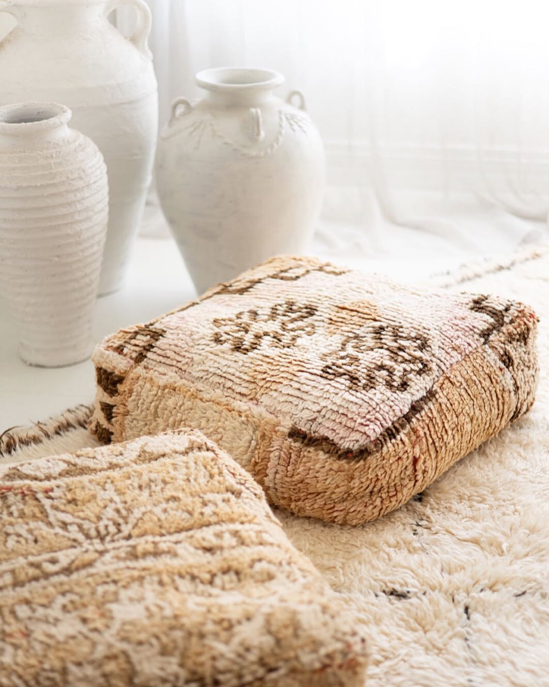 Kilim Pufs en un espacio Marroqui - Arte Marruecos