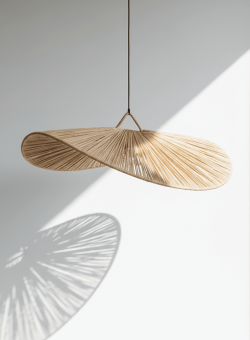 Lámpara de Raffia Natural "Onda Zen"