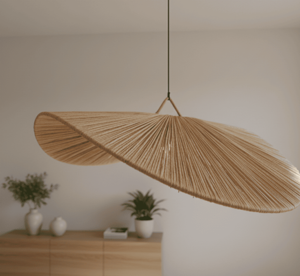 Lámpara de Raffia Natural "Onda Zen"