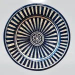 Plato de Cerámica Marroquí Pintado a Mano – Arte Bohemio Tradicional 17,5 cm Azul