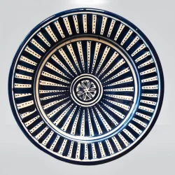 Plato de Cerámica Marroquí Pintado a Mano – Arte Bohemio Tradicional 17,5 cm Azul