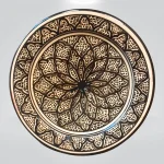 Plato de Cerámica Marroquí Pintado a Mano – Arte Bohemio Tradicional 17,5 cm Blanco y Negro
