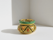 Cenicero de Cerámica Amarillo Hecho a Mano