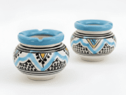 Cenicero de Cerámica Azul Cielo Hecho a Mano