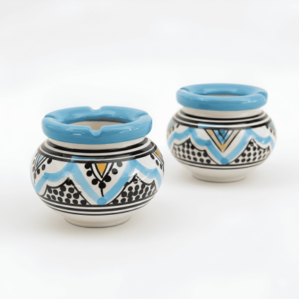 Cenicero de Cerámica Azul Cielo Hecho a Mano