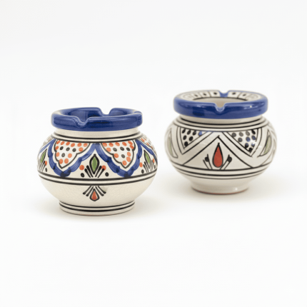 Cenicero de Cerámica Azul Hecho a Mano