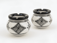 Cenicero de Cerámica Marroquí Amazigh - Blanco y Negro