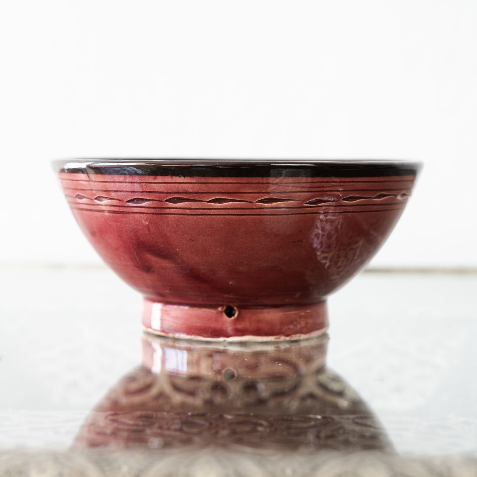 Moroccan Handmade Ceramic Bowls Pomegranate Red