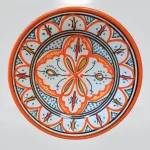 Plato de Cerámica Marroquí Pintado a Mano Naranja – 17,5 cm