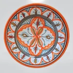 Hand-Painted Orange Moroccan Ceramic Plate – 17,5 cm