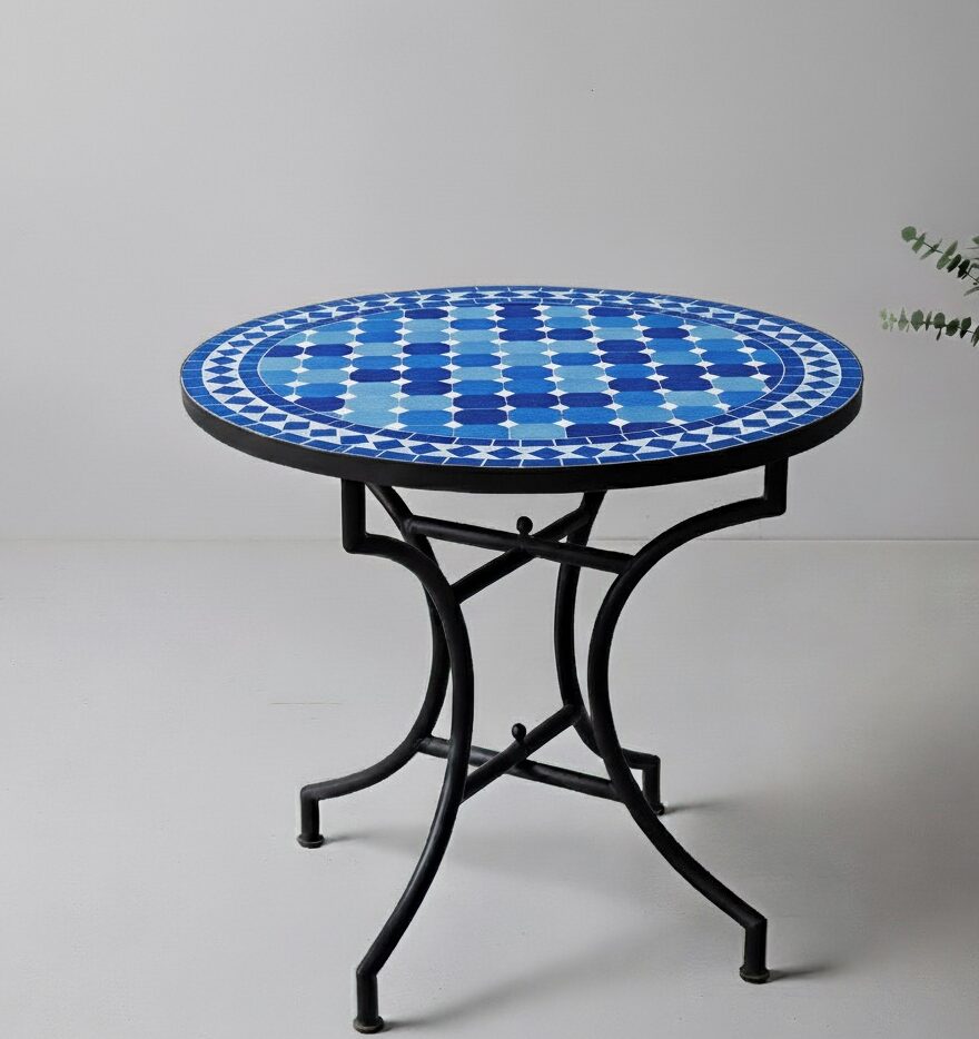 Marokkanischer Mosaik-Gartentisch - Blau