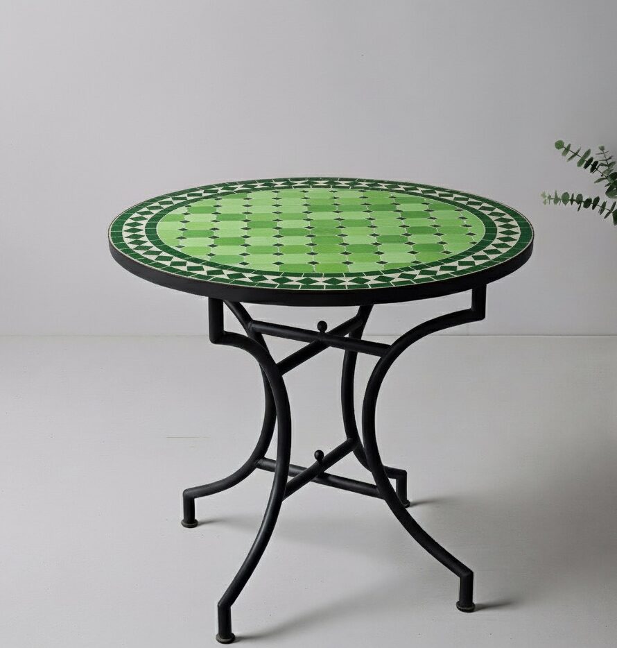 Marokkanischer Mosaik-Gartentisch - Grün