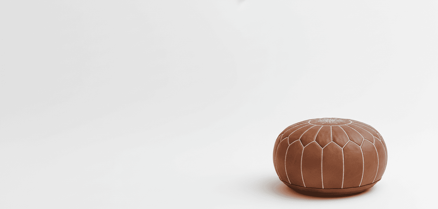 Puff de cuero Marroqui, Tienda Marroqui de artesania