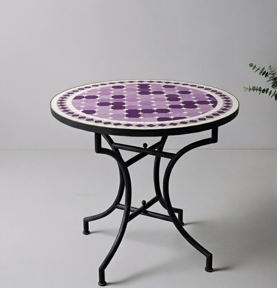 Marokkanischer Mosaik-Gartentisch – Violett