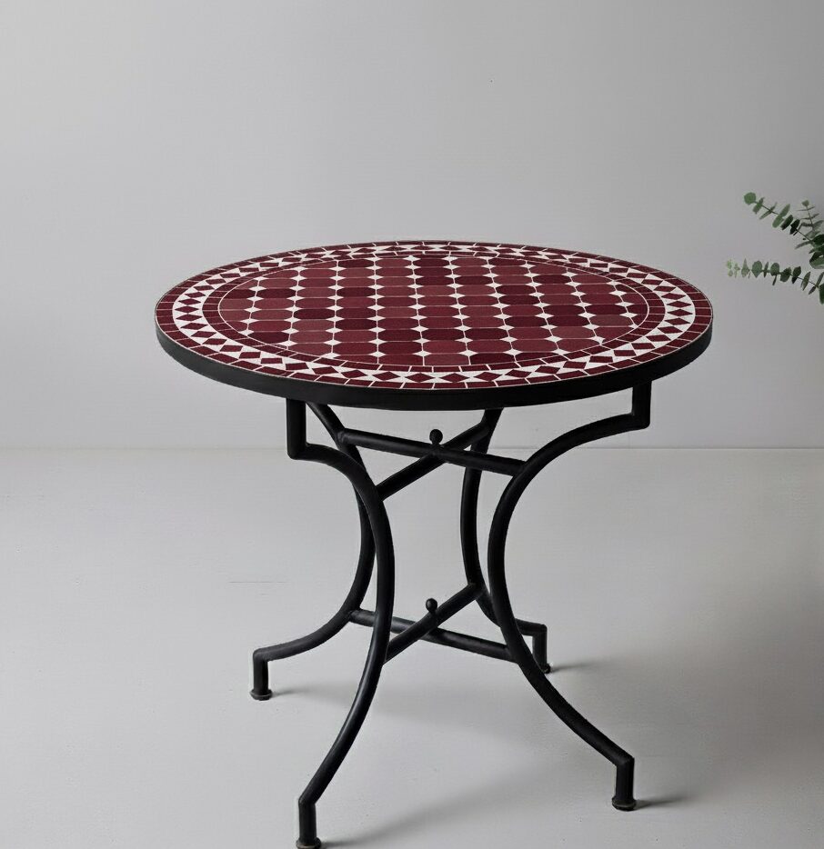 Marokkanischer Mosaik-Gartentisch - Braun