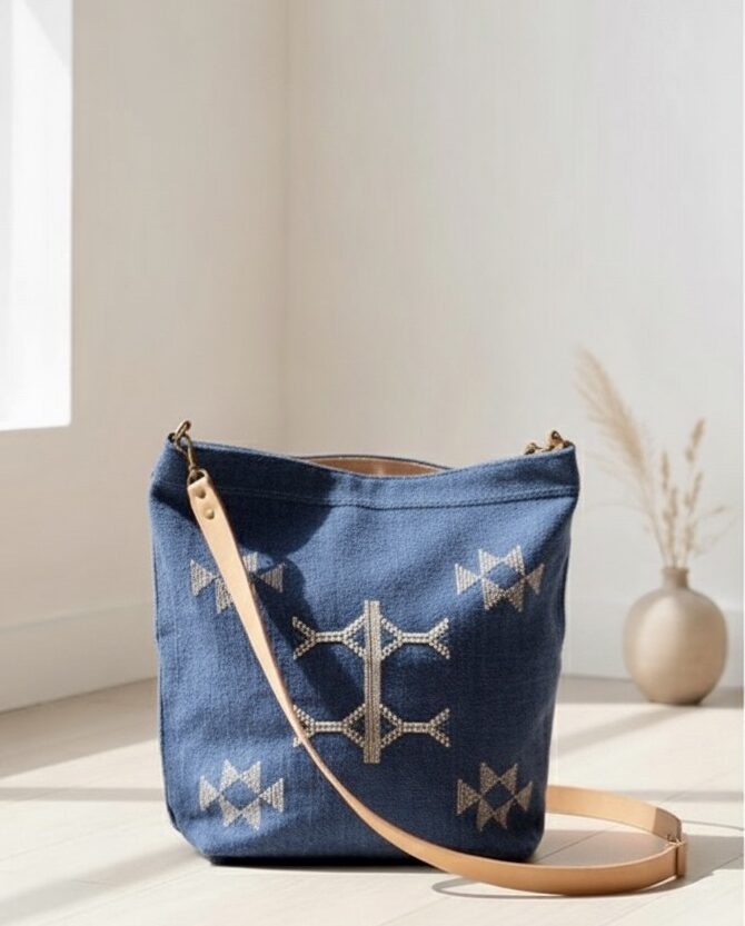 Bolso Bandolera Artesanal Sabra | Azul2